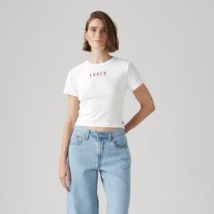 Levi's White Tee with Red Logo